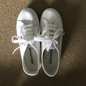 Superga white platform